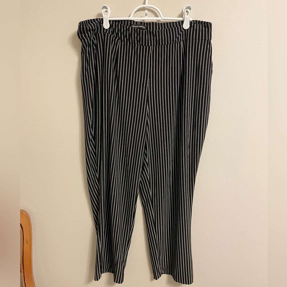 Hilary Radley Black and White Striped Dress Pants Size XL